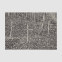 Gothic Cemetery Crosses Sepia Autumn 