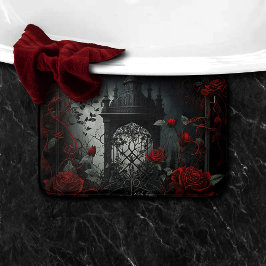 Gothic Cemetery Roos Garden met rood en zwart Badmat