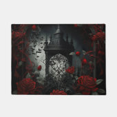 Gothic Cemetery Roos Garden met rood en zwart Deurmat (Voorkant)
