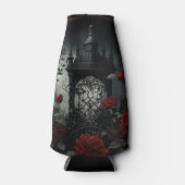 Gothic Cemetery Roos Garden met rood en zwart Flesjeskoeler (Voorkant)