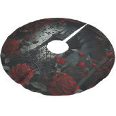 Gothic Cemetery Roos Garden met rood en zwart Kerstboom Rok (Gekanteld)