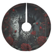 Gothic Cemetery Roos Garden met rood en zwart Kerstboom Rok (Voorkant)