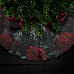 Gothic Cemetery Roos Garden met rood en zwart Kerstboom Rok