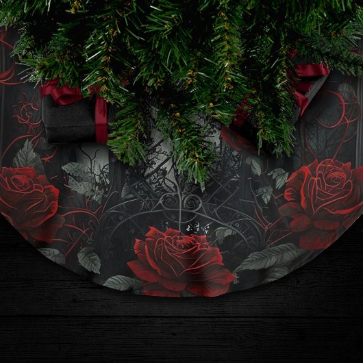 Gothic Cemetery Roos Garden met rood en zwart Kerstboom Rok