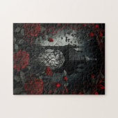 Gothic Cemetery Roos Garden met rood en zwart Legpuzzel (Horizontaal)