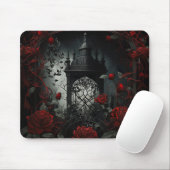 Gothic Cemetery Roos Garden met rood en zwart Muismat (Met muis)