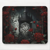 Gothic Cemetery Roos Garden met rood en zwart Muismat (Voorkant)