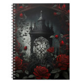 Gothic Cemetery Roos Garden met rood en zwart Notitieboek (Voorkant)