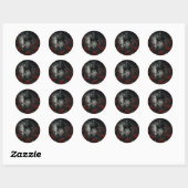 Gothic Cemetery Roos Garden met rood en zwart Ronde Sticker (Vel)