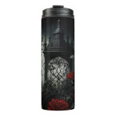 Gothic Cemetery Roos Garden met rood en zwart Thermosbeker (Voorkant)