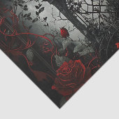 Gothic Cemetery Roos Garden met rood en zwart Tissuepapier (Detail)
