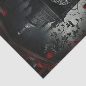 Gothic Cemetery Roos Garden met rood en zwart Tissuepapier (Detail)