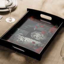 Gothic Cemetery Roos Garden met rood en zwart