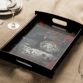 Gothic Cemetery Roos Garden met rood en zwart Tissuepapier