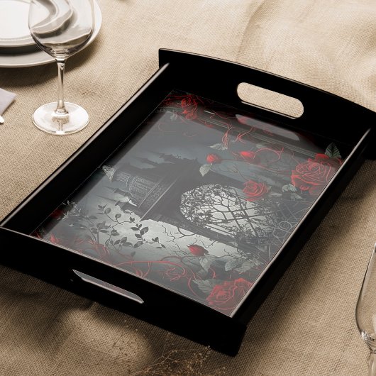 Gothic Cemetery Roos Garden met rood en zwart Tissuepapier