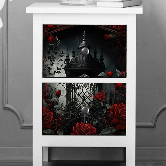 Gothic Cemetery Roos Garden met rood en zwart Tissuepapier