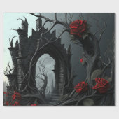 Gothic Cemetery Rose Garden Cadeaupapier (Vlak)