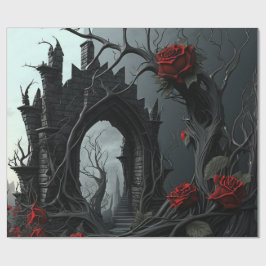 Gothic Cemetery Rose Garden Cadeaupapier