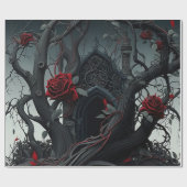 Gothic Cemetery Rose Garden Cadeaupapier (Vlak)