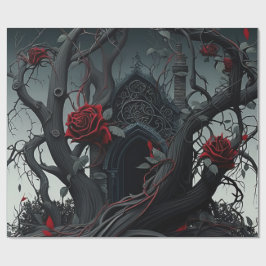 Gothic Cemetery Rose Garden Cadeaupapier