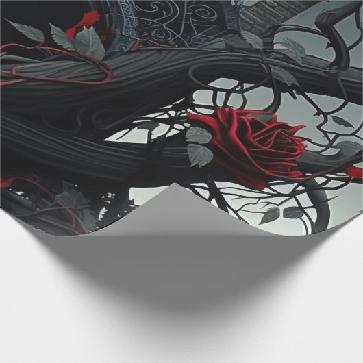 Gothic Cemetery Rose Garden Cadeaupapier (Hoek)