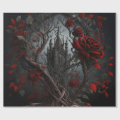 Gothic Cemetery Rose Garden Cadeaupapier (Vlak)
