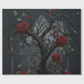 Gothic Cemetery Rose Garden Cadeaupapier (Vlak)