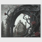 Gothic Cemetery Rose Garden Cadeaupapier (Vlak)