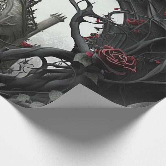 Gothic Cemetery Rose Garden Cadeaupapier (Hoek)