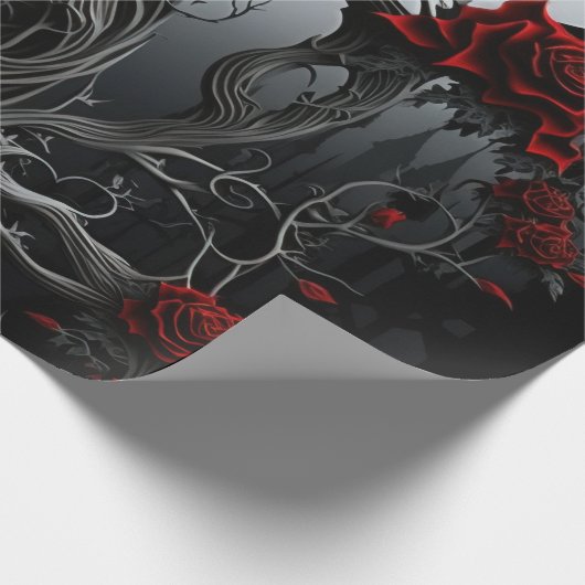 Gothic Cemetery Rose Garden Cadeaupapier (Hoek)