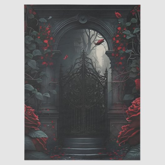 Gothic Cemetery Rose Garden Tissuepapier (Voorkant)
