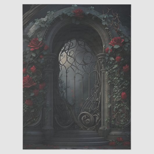 Gothic Cemetery Rose Garden Tissuepapier (Voorkant)