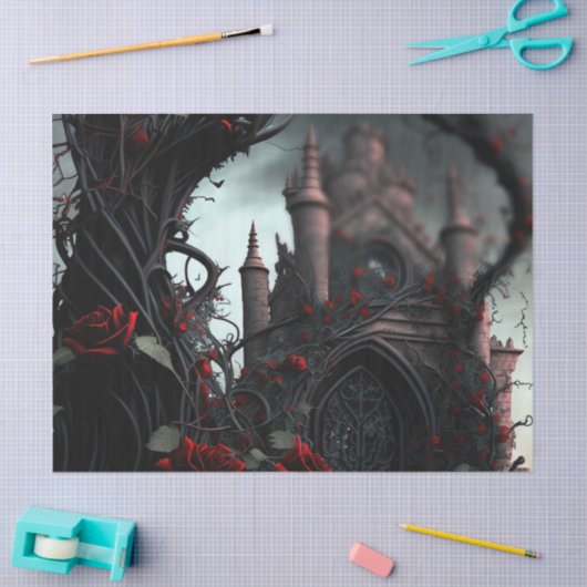 Gothic Cemetery Rose Garden Tissuepapier (Craft)