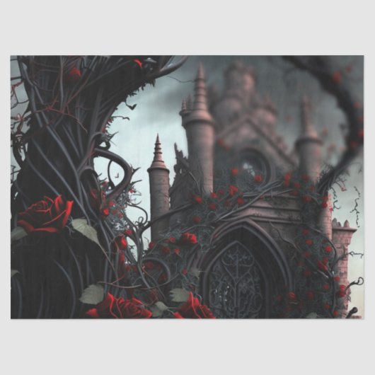 Gothic Cemetery Rose Garden Tissuepapier (Voorkant)