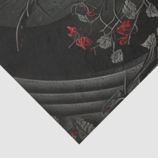 Gothic Cemetery Rose Garden Tissuepapier (Detail)