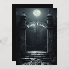 Gothic Cemetery Scene Merry kerst Feestdagenkaart