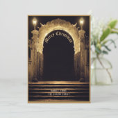 Gothic Cemetery Scene Merry kerstvakanay Kaart (Staand voorkant)