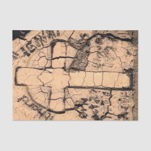 Gothic Cemetery  Sepia Tombstone Grunge Tissuepapier (Voorkant)