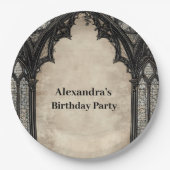 Gothic Chandelier Midnight Birthday Papieren Bordje (Voorkant)