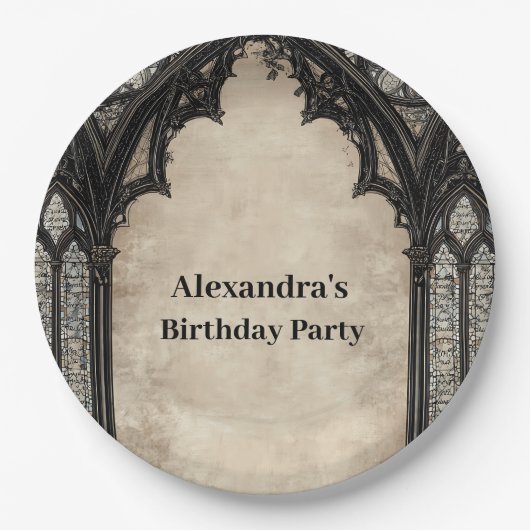 Gothic Chandelier Midnight Birthday Papieren Bordje (Voorkant)