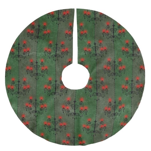 Gothic Chandelier Pattern Holiday Kerstboom Rok (Voorkant)