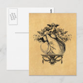 Gothic Cherubs en Heart Briefkaart (Voorkant / Achterkant)