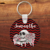 Gothic Chevron bla, Sleutelhanger schedel (Voorkant)