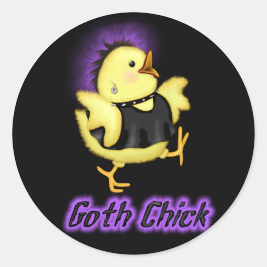 Gothic Chick Ronde Sticker (Voorkant)