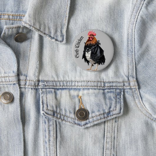 Gothic Chicken Gothic grunge Witchy Ronde Button 5,7 Cm (In situ)