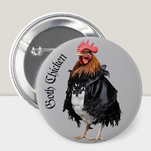 Gothic Chicken Gothic grunge Witchy Ronde Button 5,7 Cm