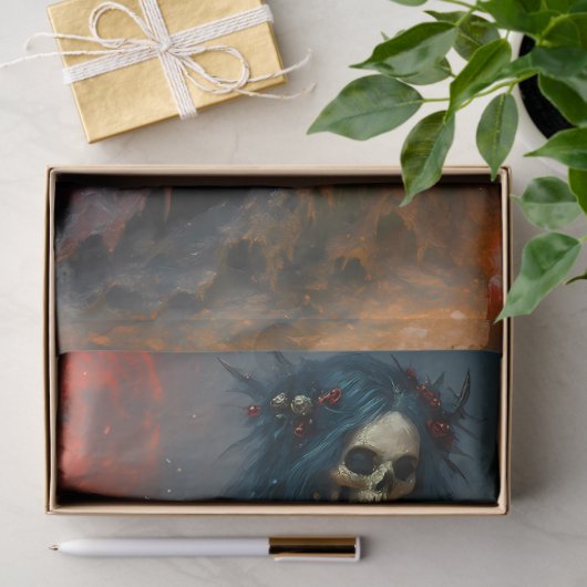 Gothic Christmas Bride | Dark Holiday Skeleton Art Tissuepapier (Geschenk)