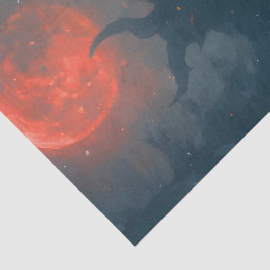 Gothic Christmas Bride | Dark Holiday Skeleton Art Tissuepapier (Detail)