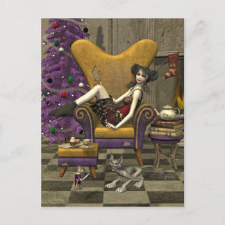 Gothic Christmas Briefkaart - "Wachten op de Kerst