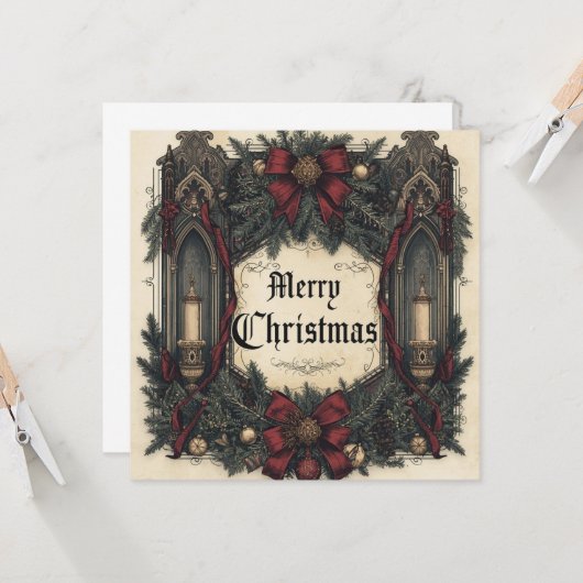 gothic christmas card kaart (Voorkant / Achterkant in situ)